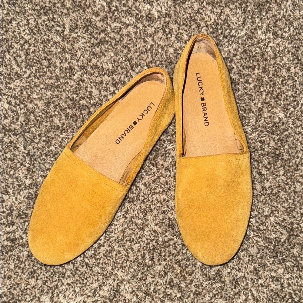 Lucky Brand Mustard Suede Slip-On Shoes